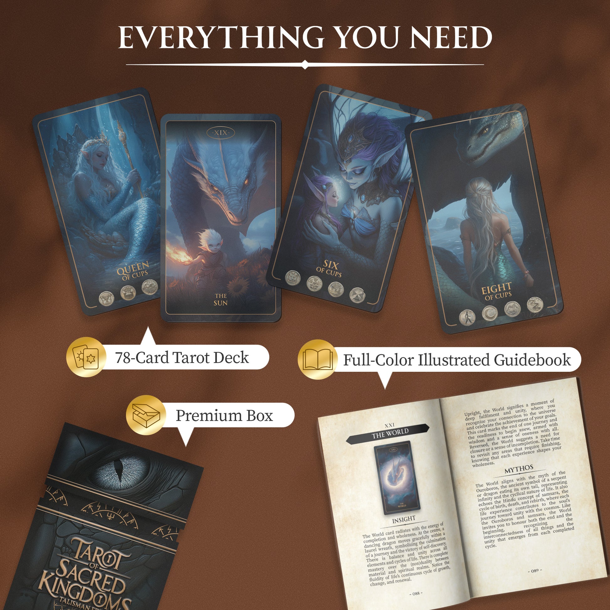 TALISMAN Edition of Tarot of Sacred Kingdoms Deck & Guidebook TALISMAN Edition of Tarot of Sacred Kingdoms Deck & Guidebook