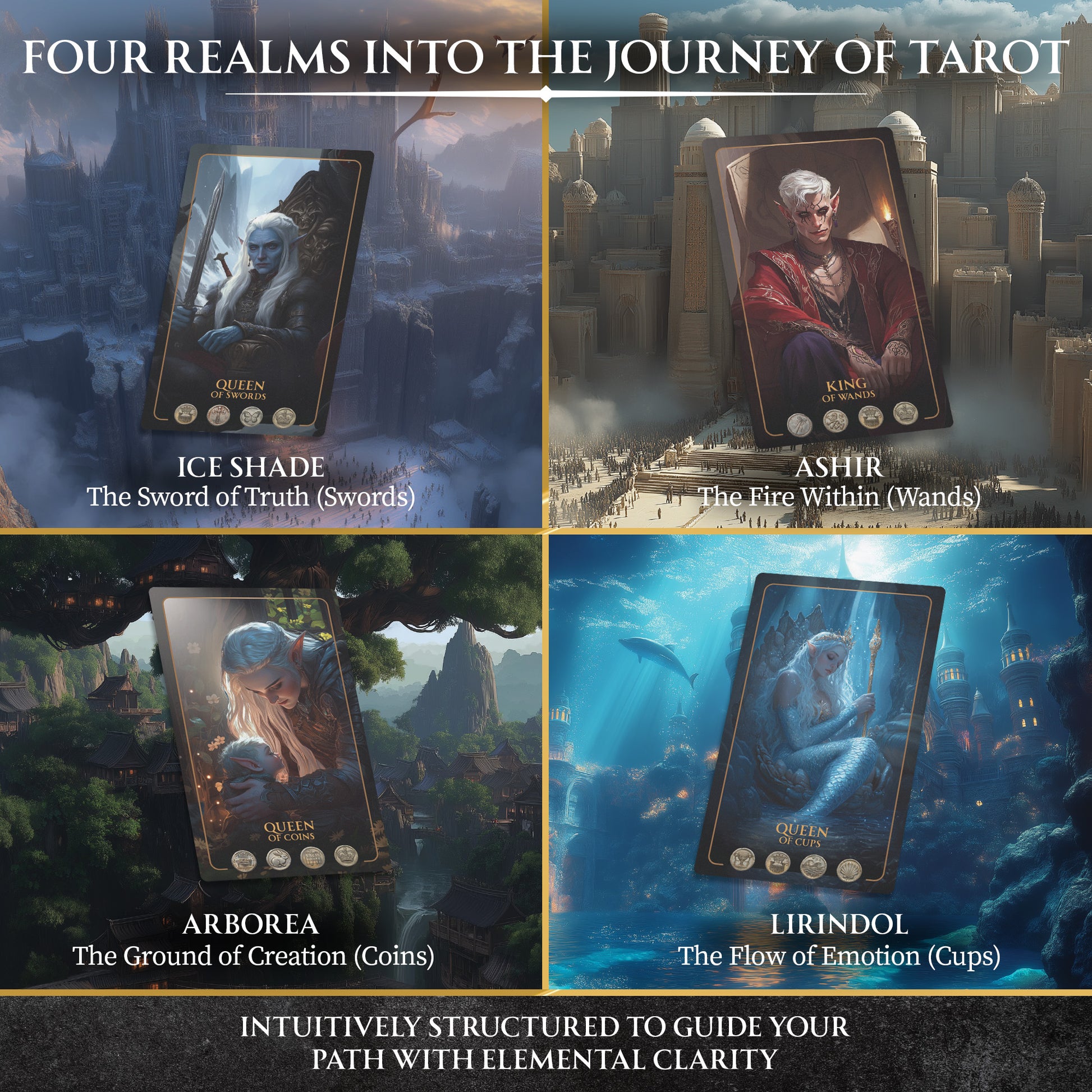 TALISMAN Edition of Tarot of Sacred Kingdoms Deck & Guidebook TALISMAN Edition of Tarot of Sacred Kingdoms Deck & Guidebook