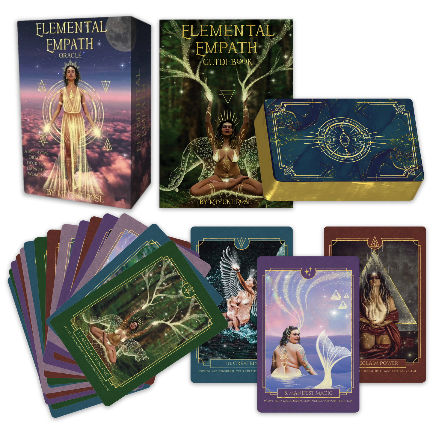 Elemental Empath Oracle | oracle cards and oracle deck with guidebook | beginner & advanced readers